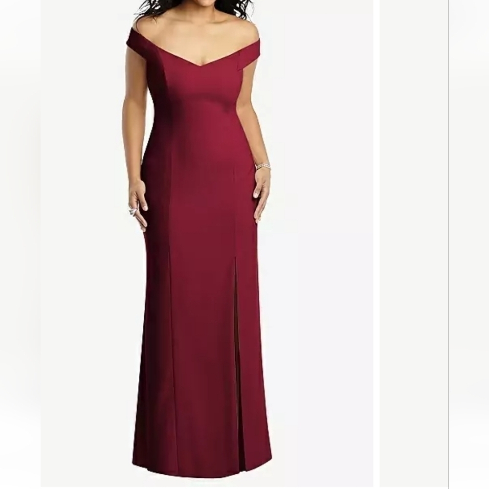 NWT Dessy Collection Vivian Diamond Women Maxi Burgundy dress sz 6R